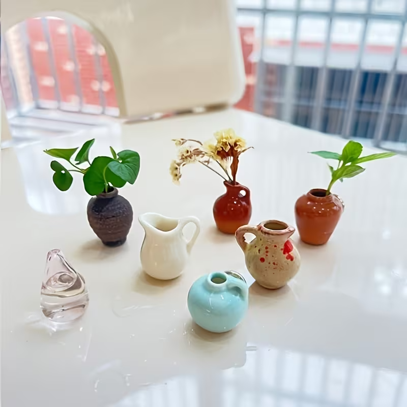 Cute Mini Ceramic Vase Fridge Magnets