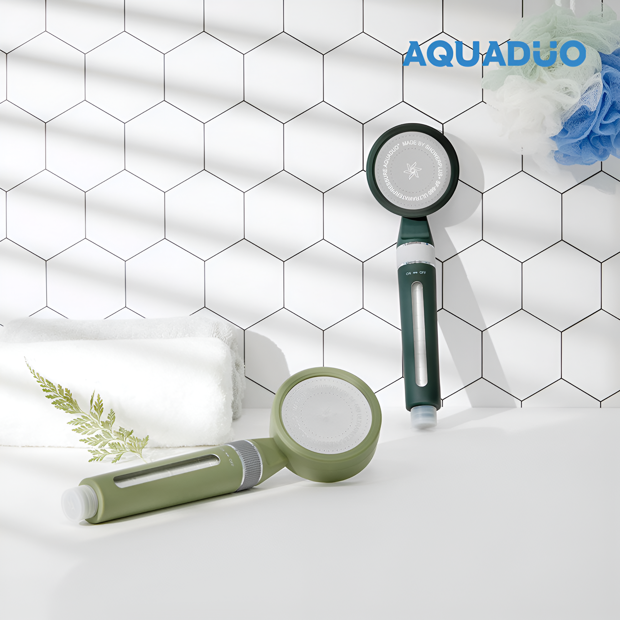 Pastel Turbo Jet Shower Head Set - High-Pressure Fan with Hose & Dual Nozzles