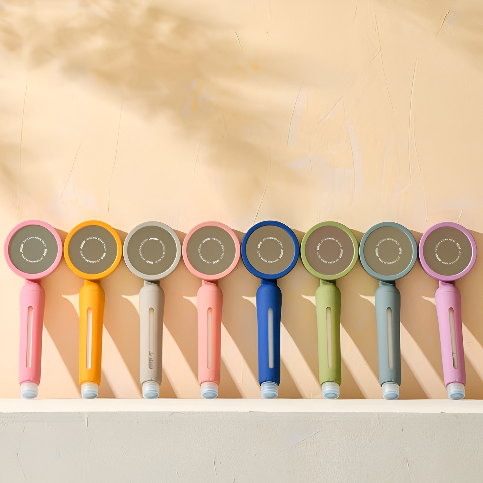 Pastel Turbo Jet Shower Head Set - High-Pressure Fan with Hose & Dual Nozzles